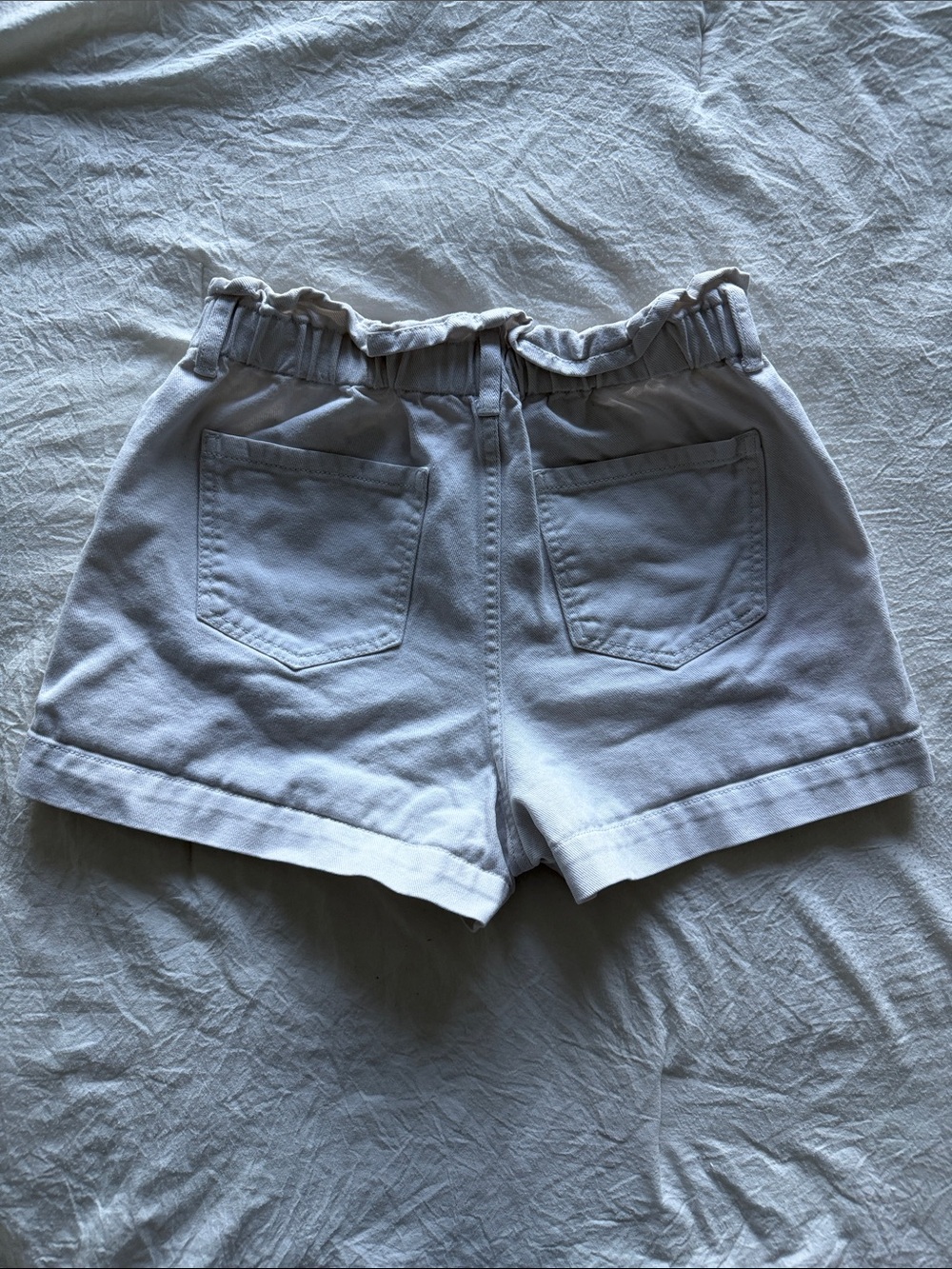 Forever 21 White High-Waist Paperbag Shorts - Picture 3 of 3